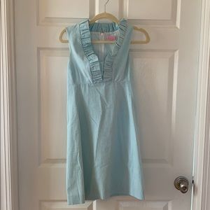 Lilly Pulitzer aqua seersucker shift dress, size 2